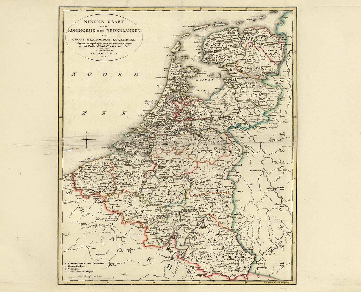 Kaart van Verenigd Koninkrijk der Nederlanden